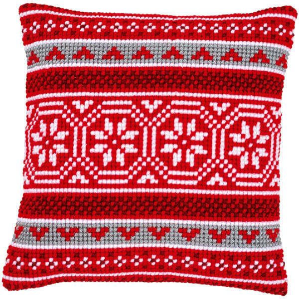 Подушка для вышивания крестом Vervaco "Christmas Crystal Motif I", предварительно нарисованный дизайн вышивки, 40x40см