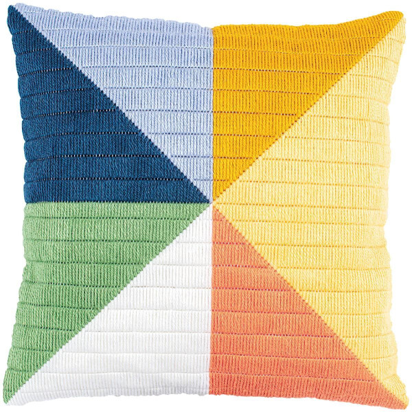 Подушка Vervaco длинный стяжек подушка "Coloured Triangles I", предварительно нарисованный дизайн вышивки, 40x40см