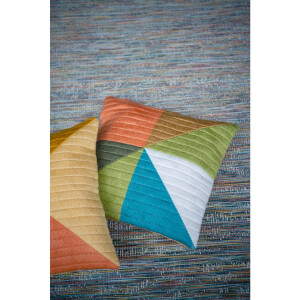 Vervaco stamped long stitch kit cushion "Farbige Dreiecke II", 40x40cm, DIY