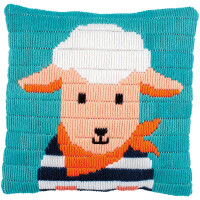 Vervaco stamped long stitch kit cushion "Kleines Lamm", 25x25cm, DIY