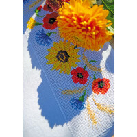 Vervaco Tafelkleed kruissteekset "Wilde bloemen", telpatroon, 80x80cm