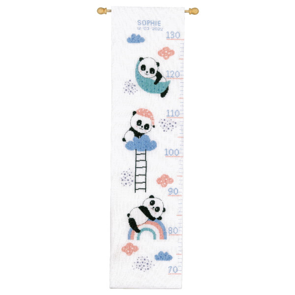 Vervaco Kit de point de croix "Les pandas vont dormir", motif à compter, 18x70cm