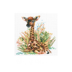 RTO Set de punto de cruz "Pequeña jirafa", dibujo para contar, 22x21,5cm