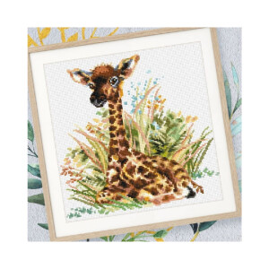 RTO counted cross stitch kit "Little Giraffe", 22x21,5cm, DIY