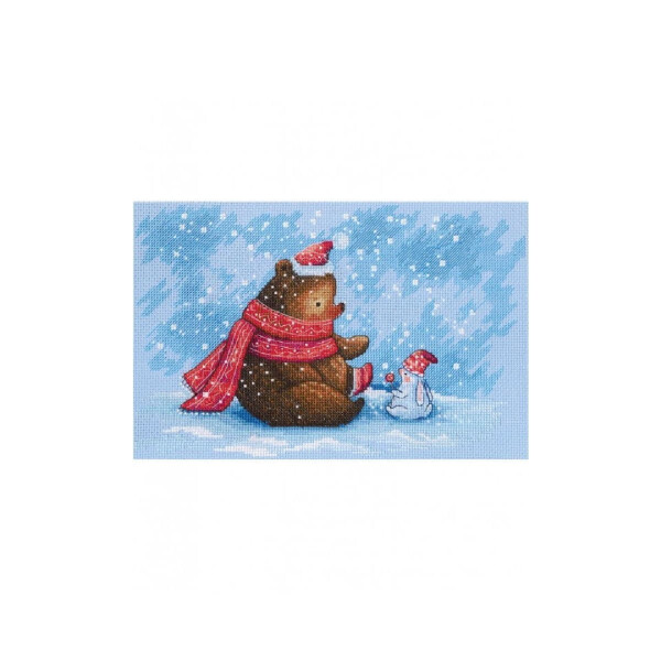 RTO counted cross stitch kit "Time to warm your noses", 26x17cm, DIY