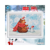 RTO counted cross stitch kit "Time to warm your noses", 26x17cm, DIY