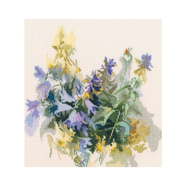 RTO counted cross stitch kit "Forest bell-Flowers", 20x20,5cm, DIY