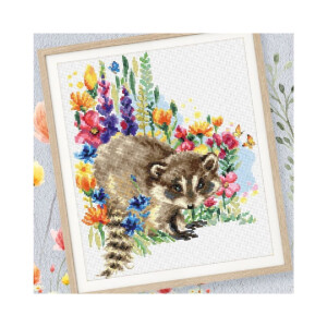 RTO counted cross stitch kit "One who loves flower II", 21,5x25,5cm, DIY