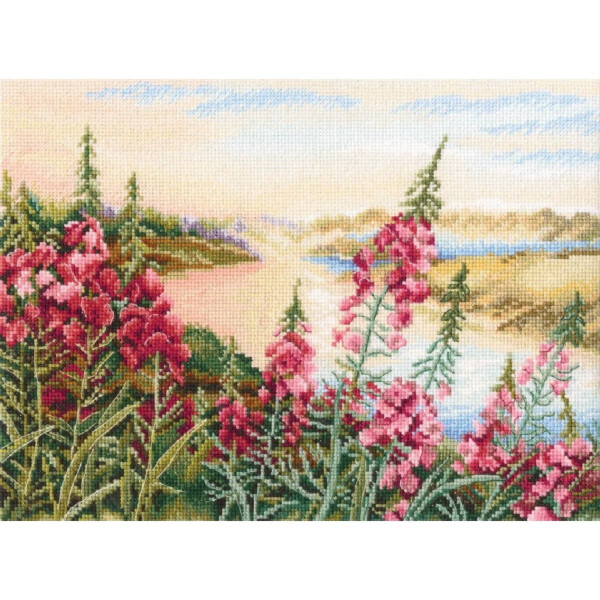 RTO counted cross stitch kit "Where the fireweed blooms", 27x19,5cm, DIY