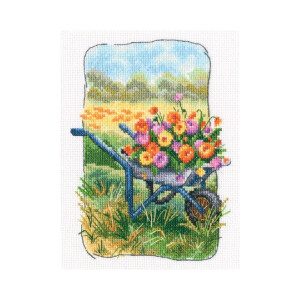 RTO Kit de point de croix "Le vieux jardin de grand-mère", motif à compter, 13x17,5cm c347