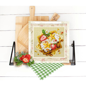 Magic Needle Zweigart Edition counted cross stitch kit "Viennese Waffles", 16x16cm, DIY