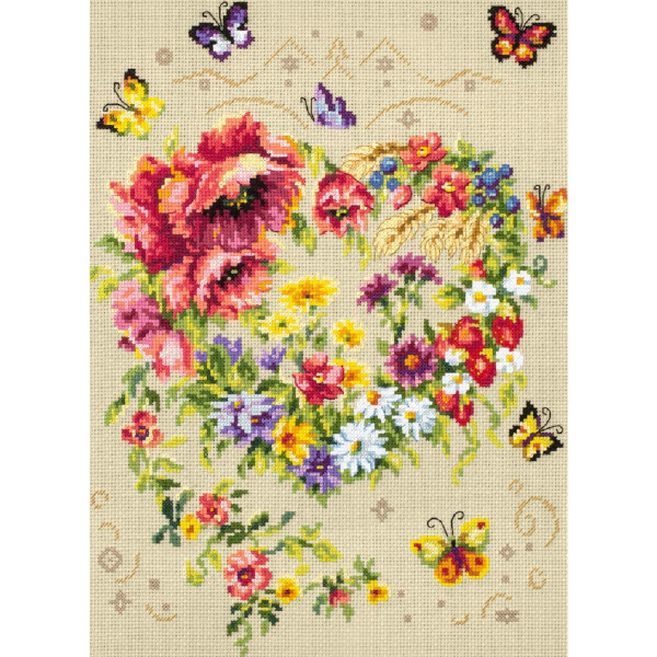 Magic Needle Zweigart Edition counted cross stitch kit "Shine of your heart", 26x34cm, DIY