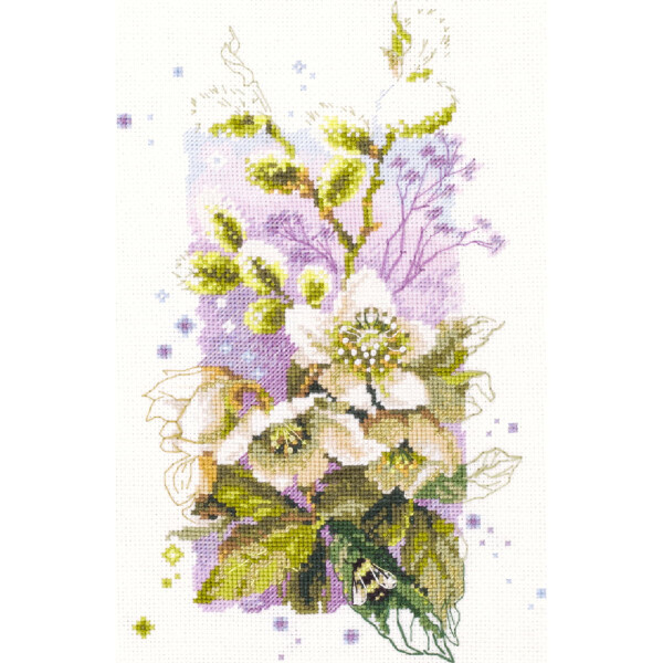 Magic Needle Zweigart Edition counted cross stitch kit "Hellebore", 14x23cm, DIY