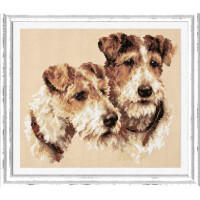 Magic Needle Zweigart Edition counted cross stitch kit "Fox Terriers", 27x23cm, DIY