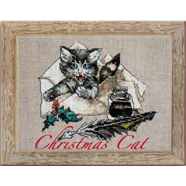 Nimue Cross Stitch counted Chart "Christmas Cat", 145G
