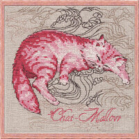 Nimue counted cross stitch kit "Chat-Mallow", 116K, 15x15cm, DIY