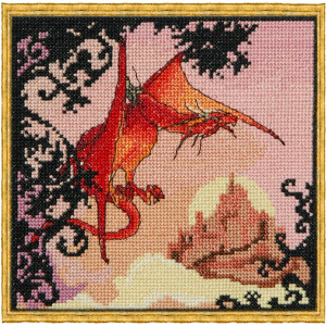 Nimue counted cross stitch kit "Red Dragon",...