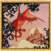 Nimue counted cross stitch kit "Red Dragon", 121K, 15x15cm, DIY