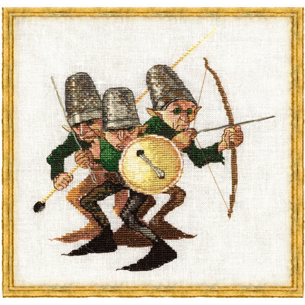 Nimue counted cross stitch kit "The War of Buttons", 3K, 17x18cm, DIY