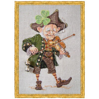Nimue counted cross stitch kit "The Shamrock Fiddler", 19K, 12,5x20,5cm, DIY