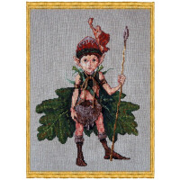 Nimue counted cross stitch kit "Elf of the Oaks", 36K, 16x23cm, DIY