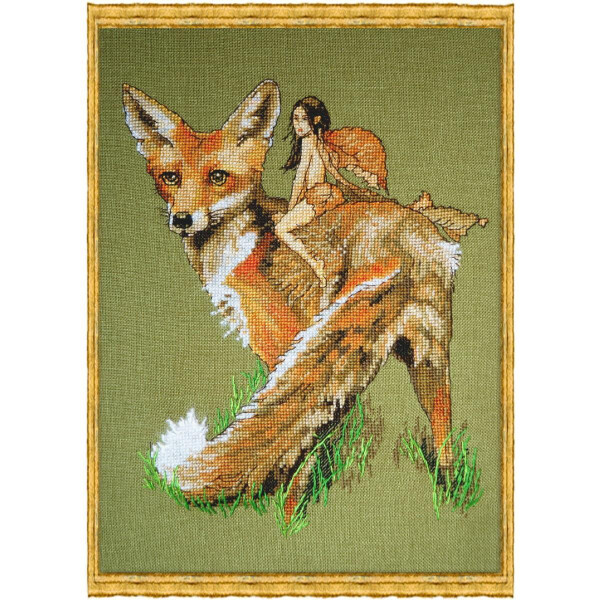 Nimue counted cross stitch kit "Fox, the Red", 108K, 20x24cm, DIY