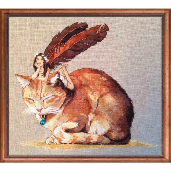 Nimue Kreuzstich Set "Feenhafte Katze", Zählmuster, 152K, 21,5x20cm