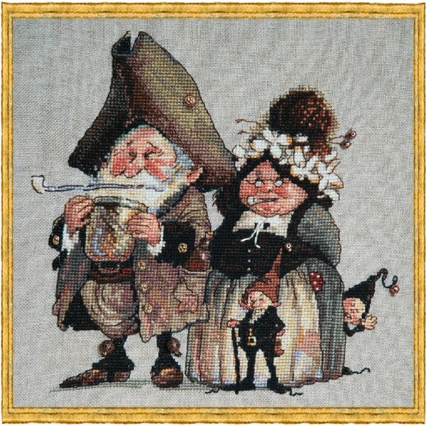Nimue counted cross stitch kit "Moonshiners", 76K, 17x17cm, DIY