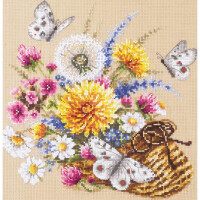 Magic Needle Zweigart Edition counted cross stitch kit "Meadow Flowers", 25x25cm, DIY