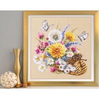 Magic Needle Zweigart Edition counted cross stitch kit "Meadow Flowers", 25x25cm, DIY