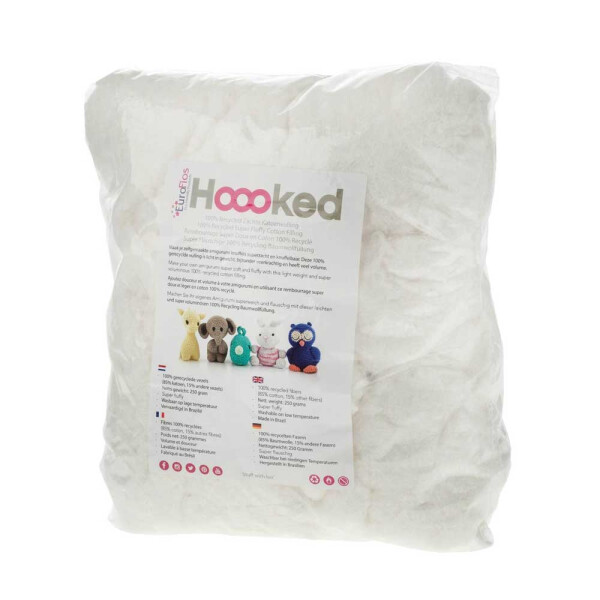 Relleno de algodón reciclado Hoooked 100 gramos - Perla