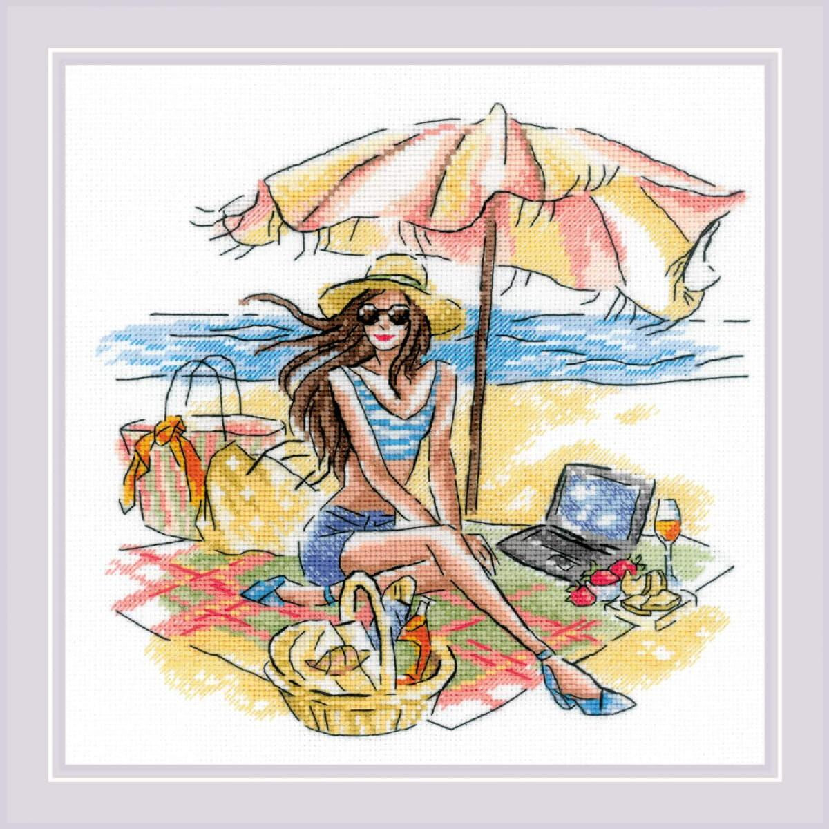 Riolis counted cross stitch kit "At the Beach",...