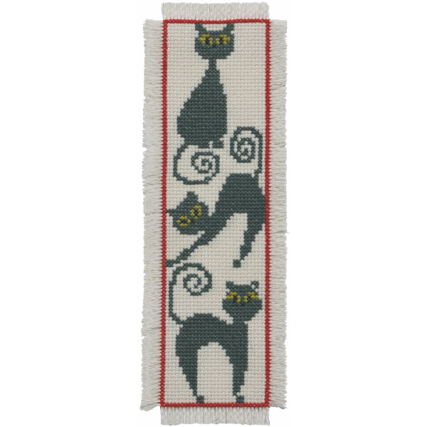 Permin kruissteekset "Boekenlegger kat", telpatroon, 7x22cm, 05-2103
