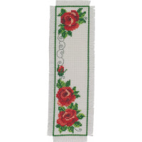 Permin Kit de point de croix "Marque-page Roses", modèle à compter, 7x22cm, 05-3193