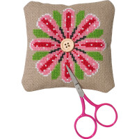 Permin counted cross stitch kit "Pincushion flower", 11x11cm, DIY, 03-0328