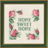 Permin kruissteekset "Home sweet home", telpatroon, 20x20cm, 12-1653