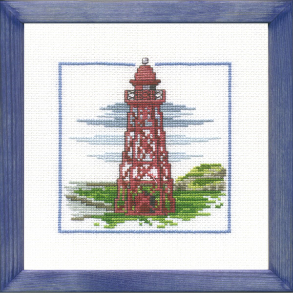 Set de punto de cruz Permin "Lighthouse Den Oever", patrón de conteo, 15x15cm, 12-2163