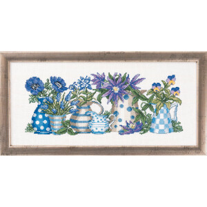 Permin counted cross stitch kit "Blue flowers",...