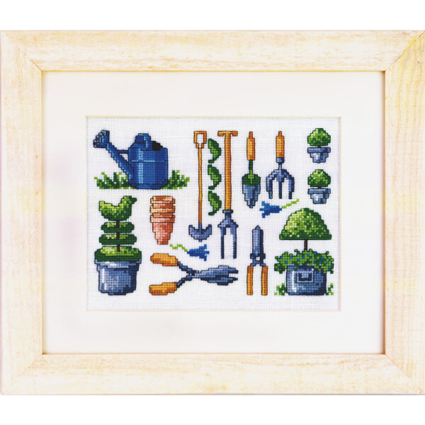 Permin counted cross stitch kit "Garden picture I", 28x32cm, DIY, 12-9436