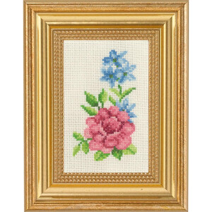 Permin counted cross stitch kit "Rose & blue...