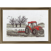 Permin counted cross stitch kit "Tractor", 15x10cm, DIY, 13-1390