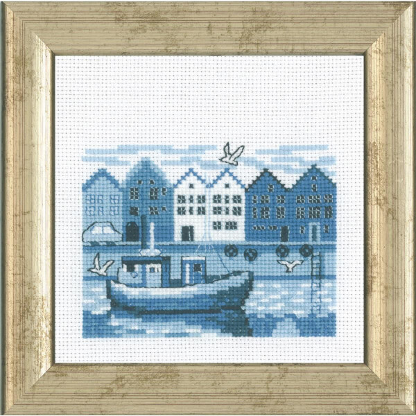 Permin counted cross stitch kit "Habour", 12x12cm, DIY, 13-5430