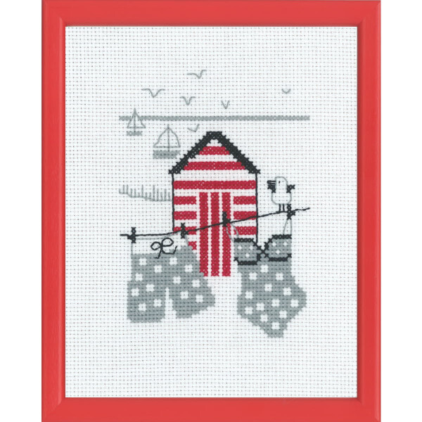Permin counted cross stitch kit "Red house", 18x14cm, DIY, 13-7123