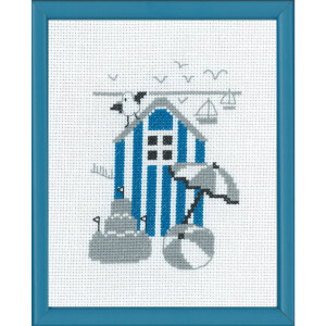 Permin counted cross stitch kit "Blue house",...