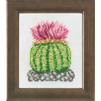 Set per punto croce Permin "Cactus rosa", schema per il conteggio, 10x12cm, 13-7440