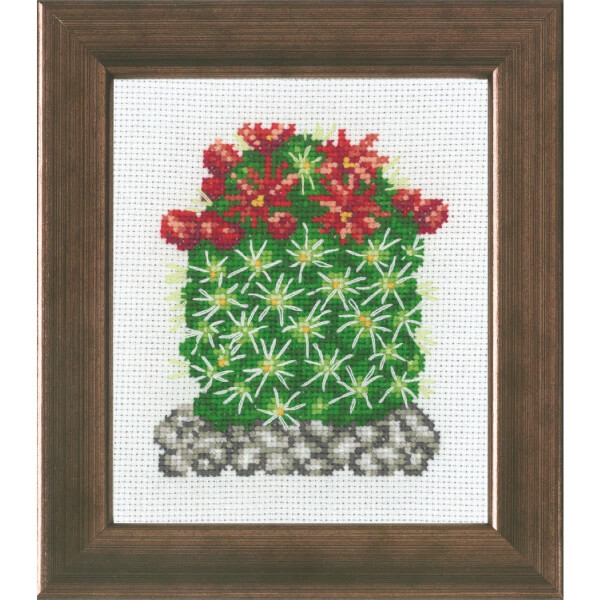 Permin counted cross stitch kit "Cactus red", 10x12cm, DIY, 13-7441