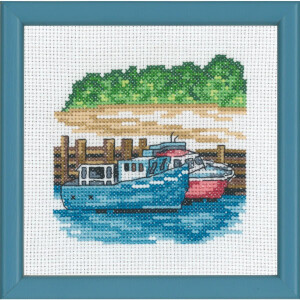Permin counted cross stitch kit "Blue boats",...