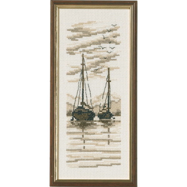 Набор для вышивания крестом Permin "Корабли", счетная схема, 22x9см, 13-8141