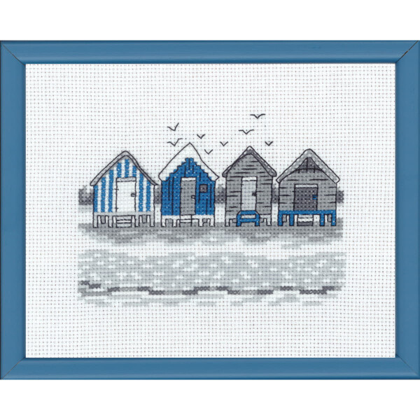 Permin kruissteekset "Huis aan het strand", telpatroon, 14x18cm, 13-9118