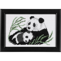 Permin Kit de point de croix "Panda avec garçon", motif à compter, 14x9cm, 13-9415